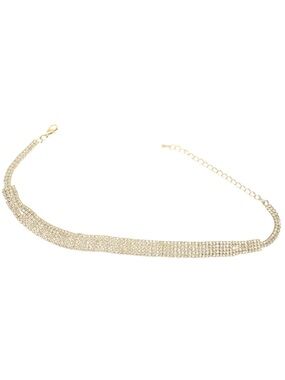 Crystal Necklace Choker 1/2 inch Wide x 10-3/4 Length